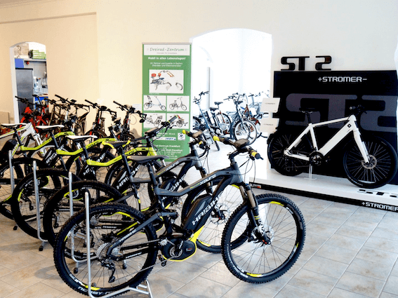 Showroom with Stromer display © ebikes Frankfurt