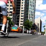 New and improved Bloor St. bike lanes in Toronto are seeing increased use. © Now Magazine