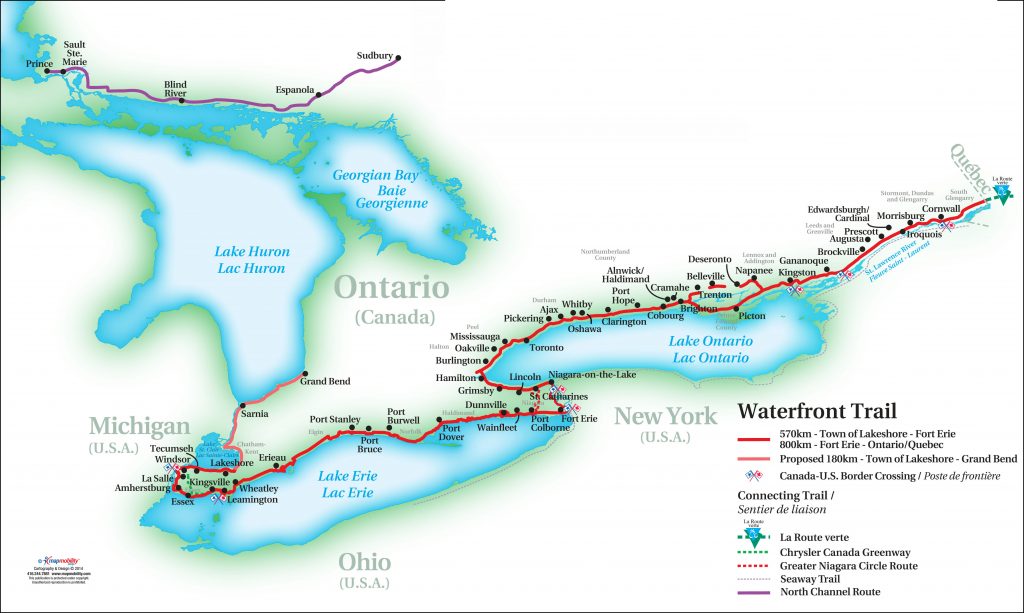 The Great Lakes Waterfront Trail covers over 3,600km for amazing adventures. © GWT